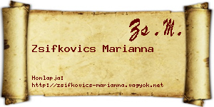 Zsifkovics Marianna névjegykártya